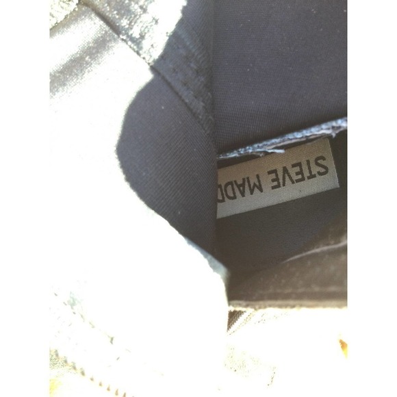 Steve Madden womens booties size 8M 8 sock boots black heels Edit textile vegan - Picture 9 of 10